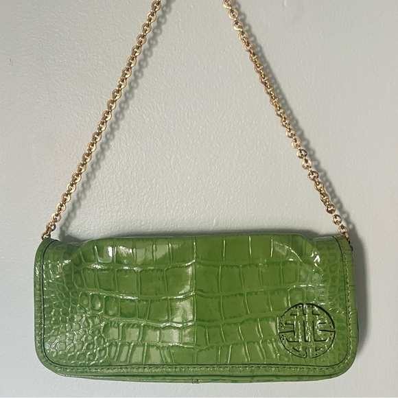 Authentic Italian leather green shoulder bag - Picture 2 of 5